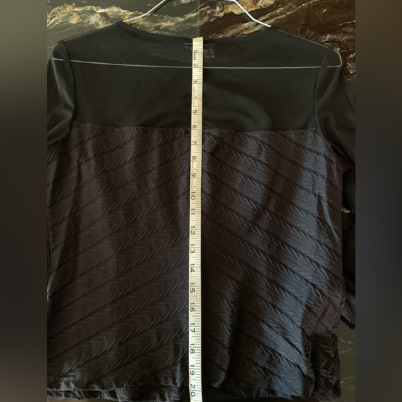 Joseph Ribkoff black mess, black beads, stretch, long sleeve dress top - Picture 3 of 6